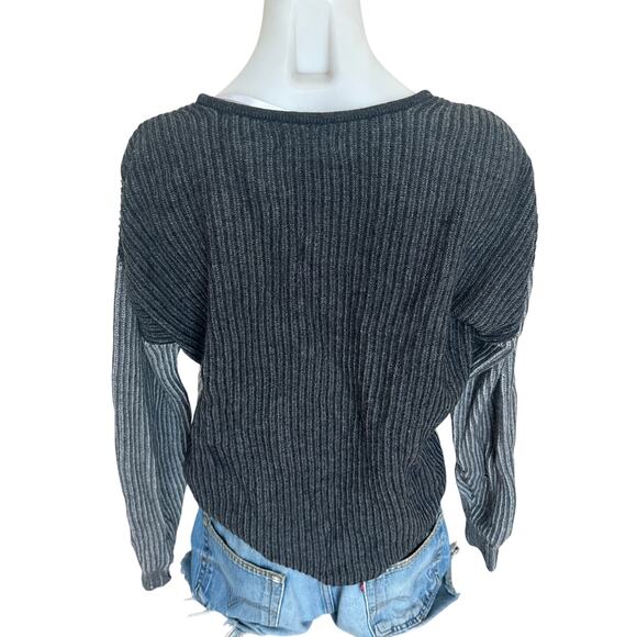 NAADAM Oversized Gray Sweater LARGE Slouchy Ribbed Cashmere Wool Designer $375 - Picture 8 of 11